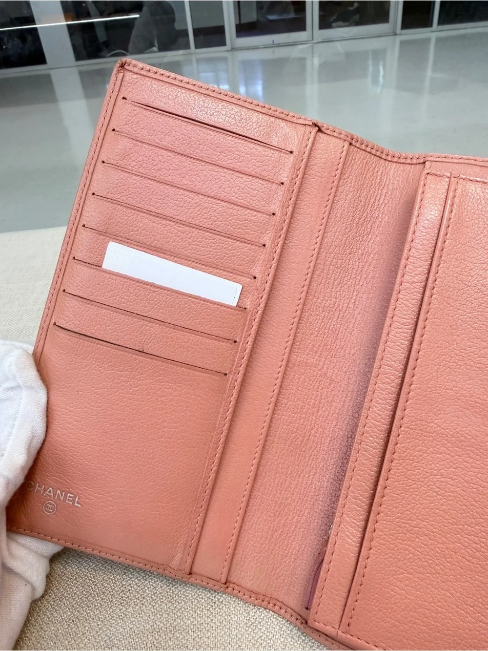 CHANEL Pink Leather Travel Organizer Wallet
